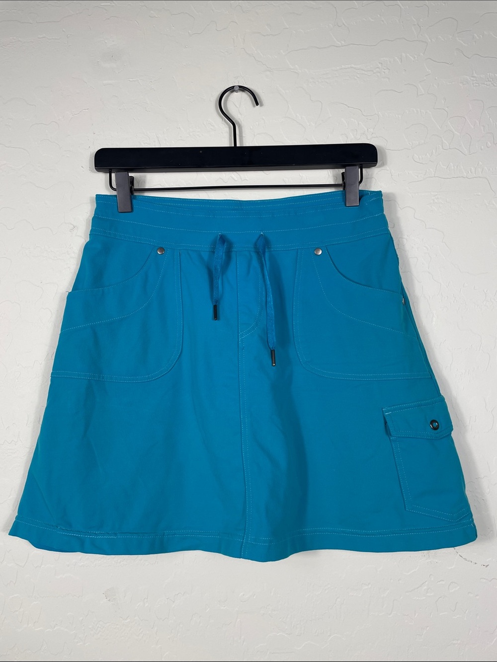 Kuhl Teal A-Line Drawstring Skirt with Utility Pocket